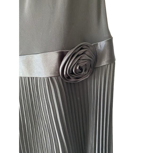 Evan Picone Black Midi Dress 4 Sheer Drop Waist Whimsigoth Fairy Grunge Hoco - Picture 5 of 11